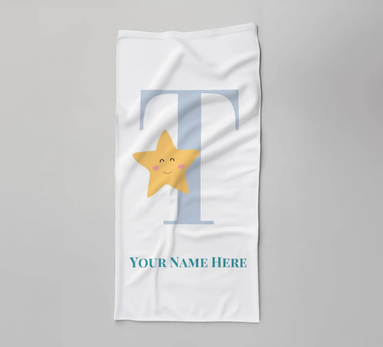 Letter T, Personalized Name Print, Personalized initial towel by The Custom Letter