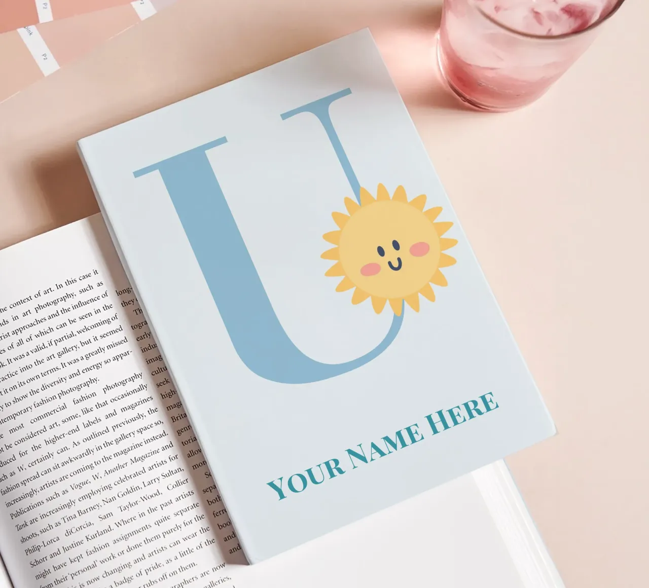 Letter U, Personalized Name Print, Personalized initial notebook by The Custom Letter