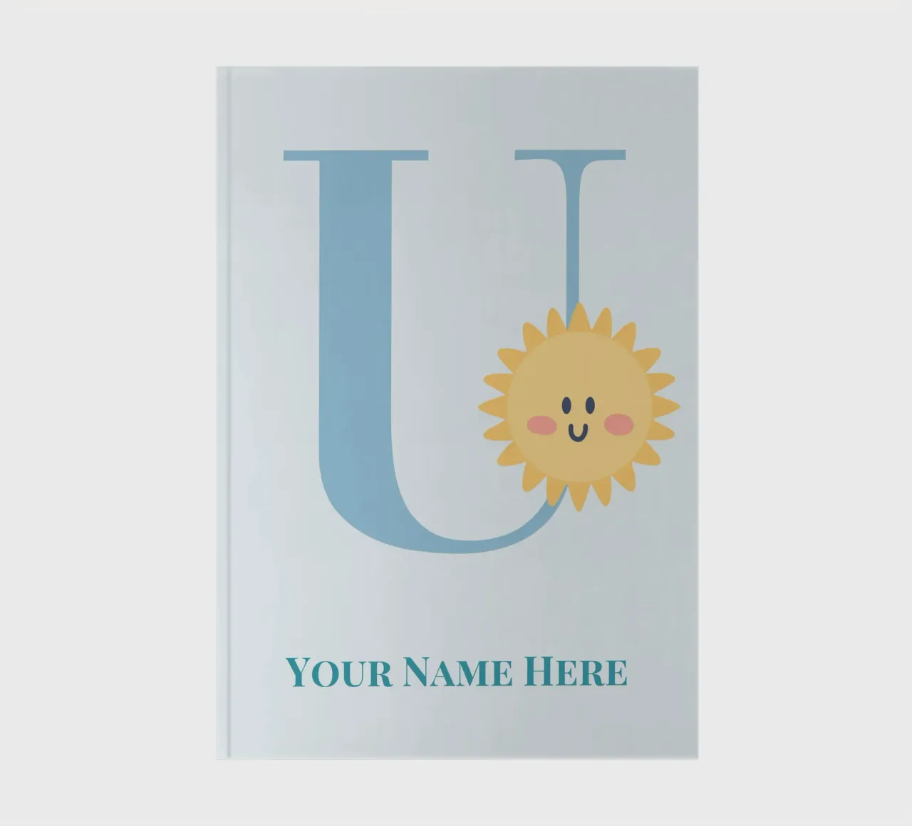 Letter U, Personalized Name Print, Personalized initial notebook by The Custom Letter
