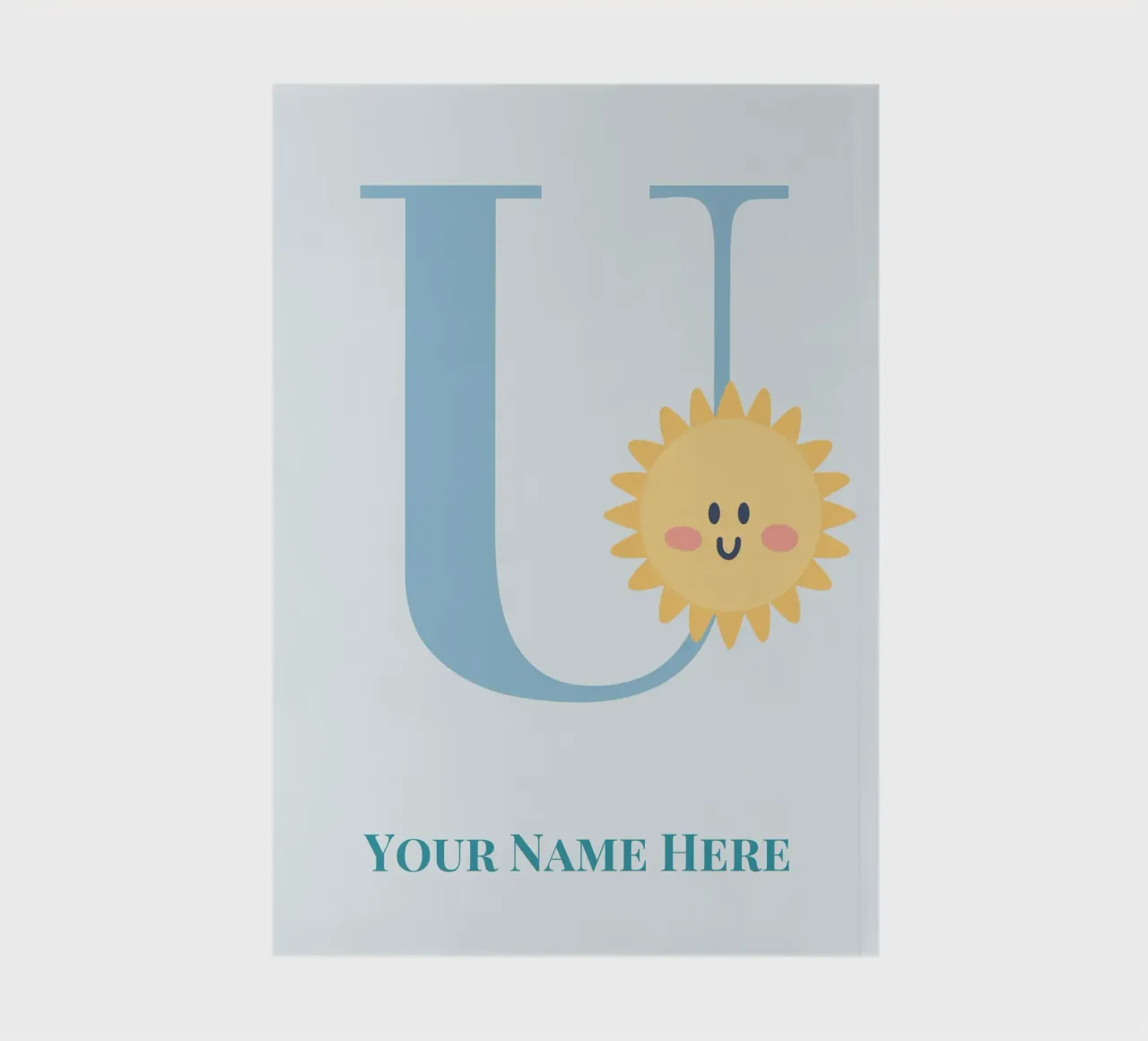 Letter U, Personalized Name Print, Personalized initial notebook by The Custom Letter