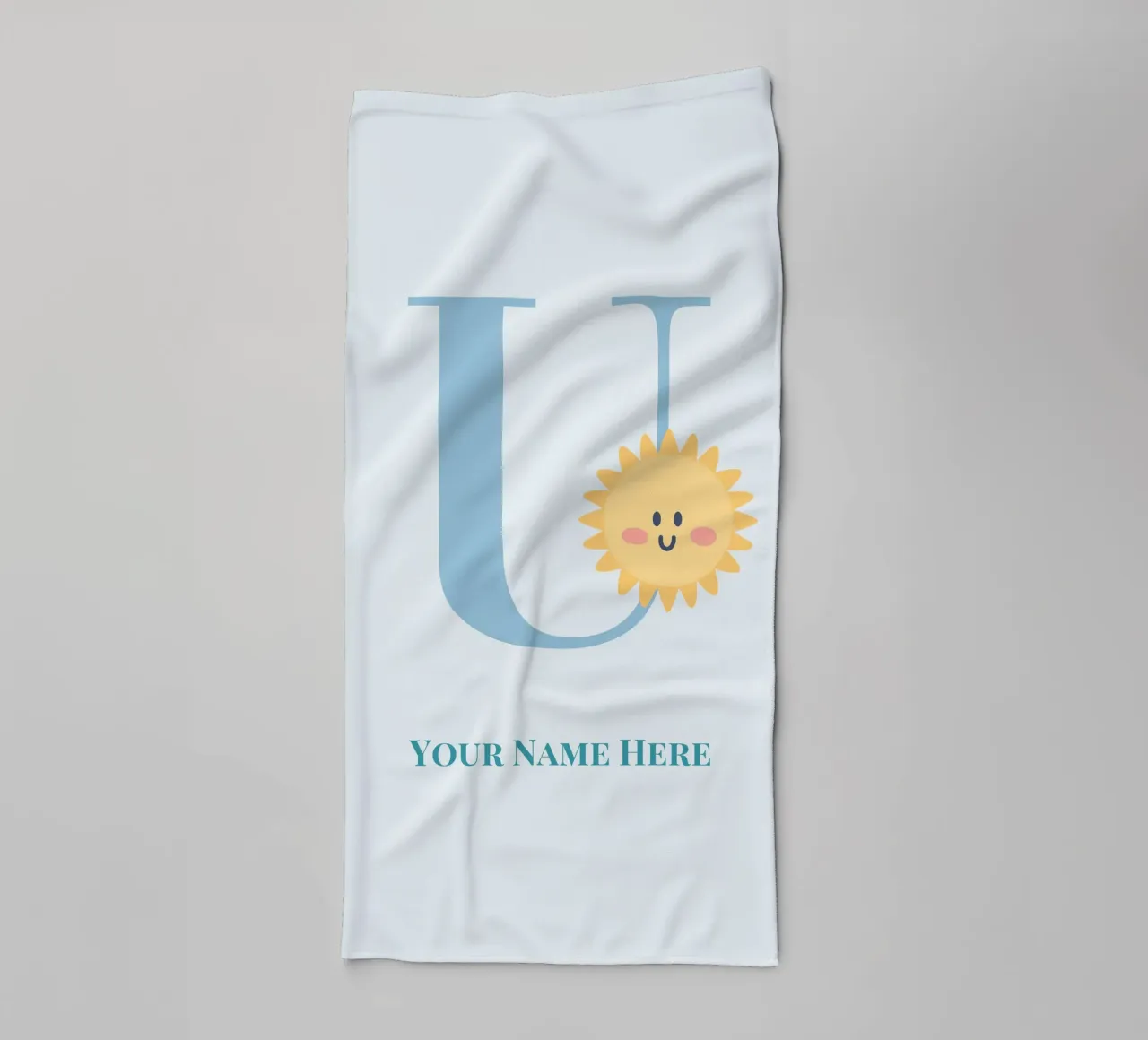 Letter U, Personalized Name Print, Personalized initial towel by The Custom Letter