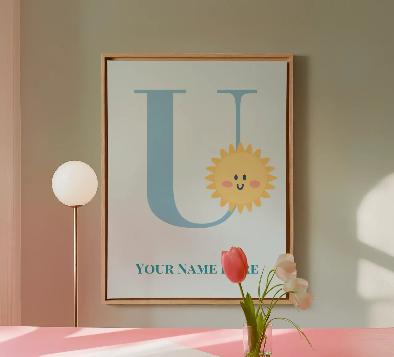 Letter U, Personalized Name Print, Personalized initial canvas by The Custom Letter