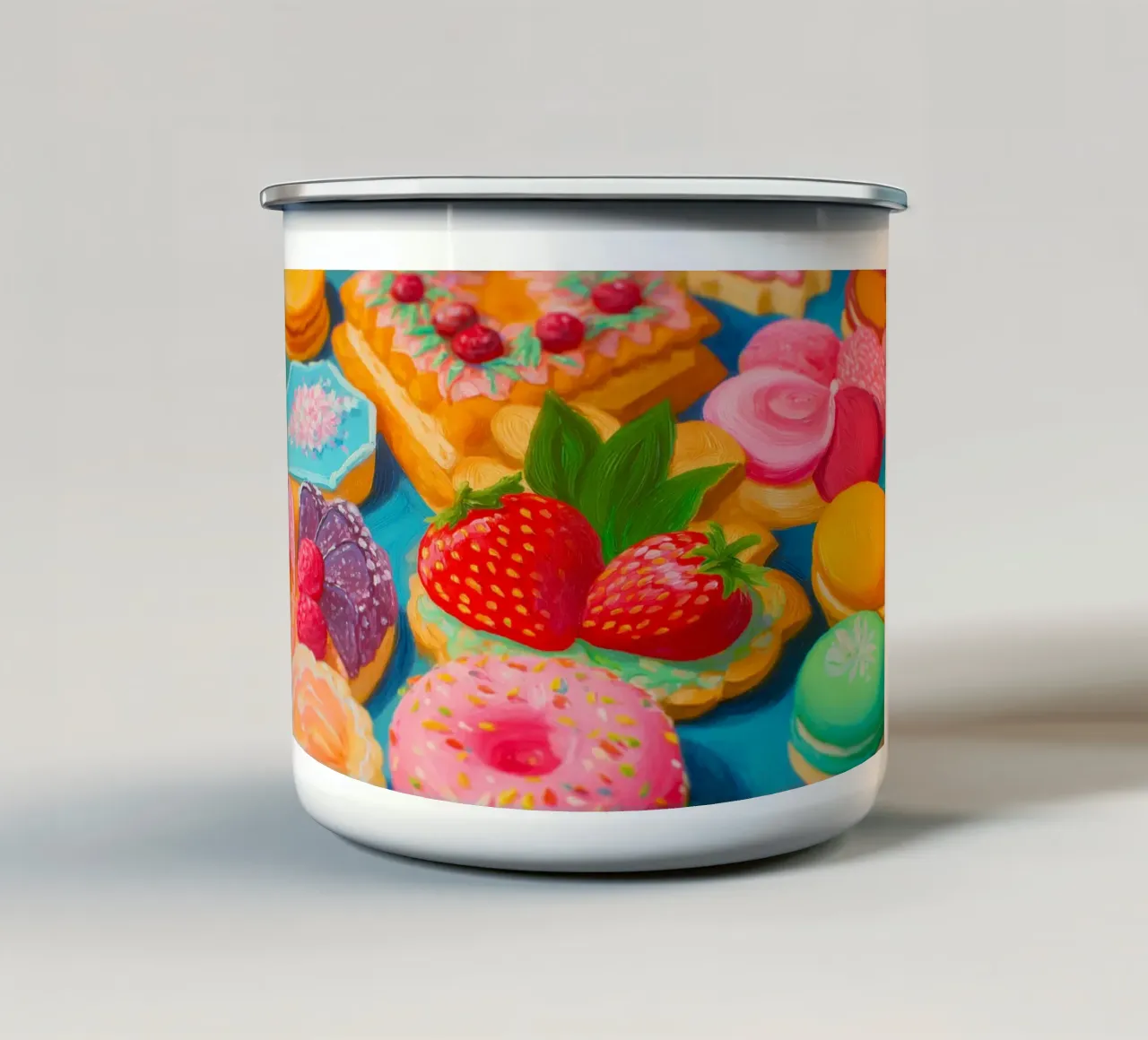 Sogni di pasticceria colorata tazza in smalto da Carina Pop & Pastell