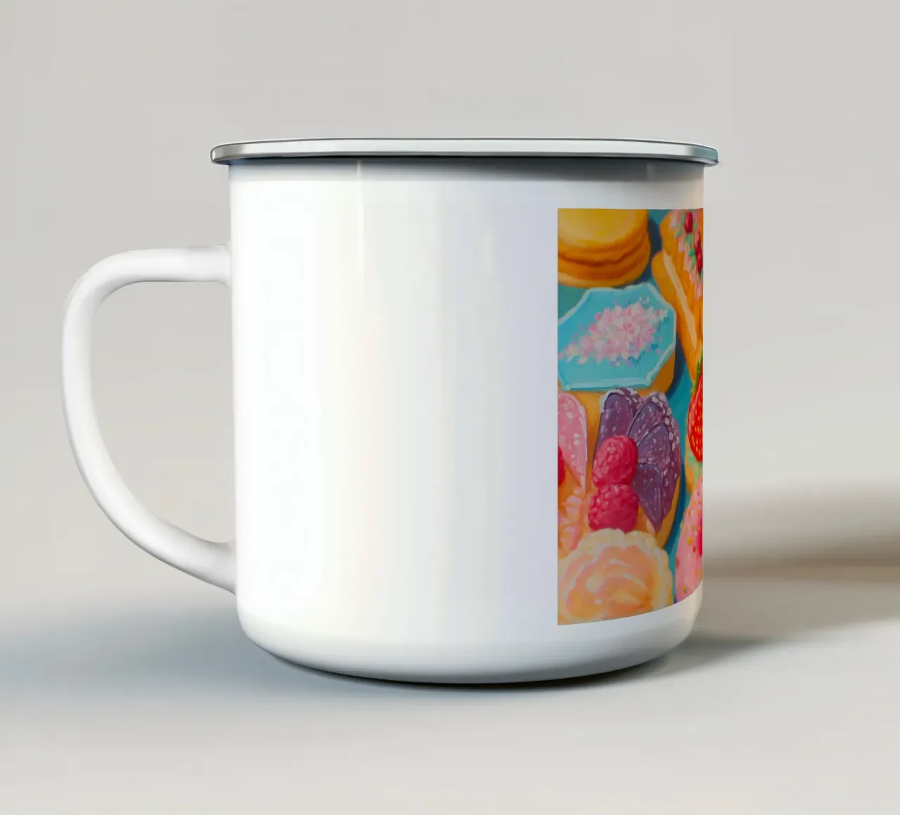 Sogni di pasticceria colorata tazza in smalto da Carina Pop & Pastell