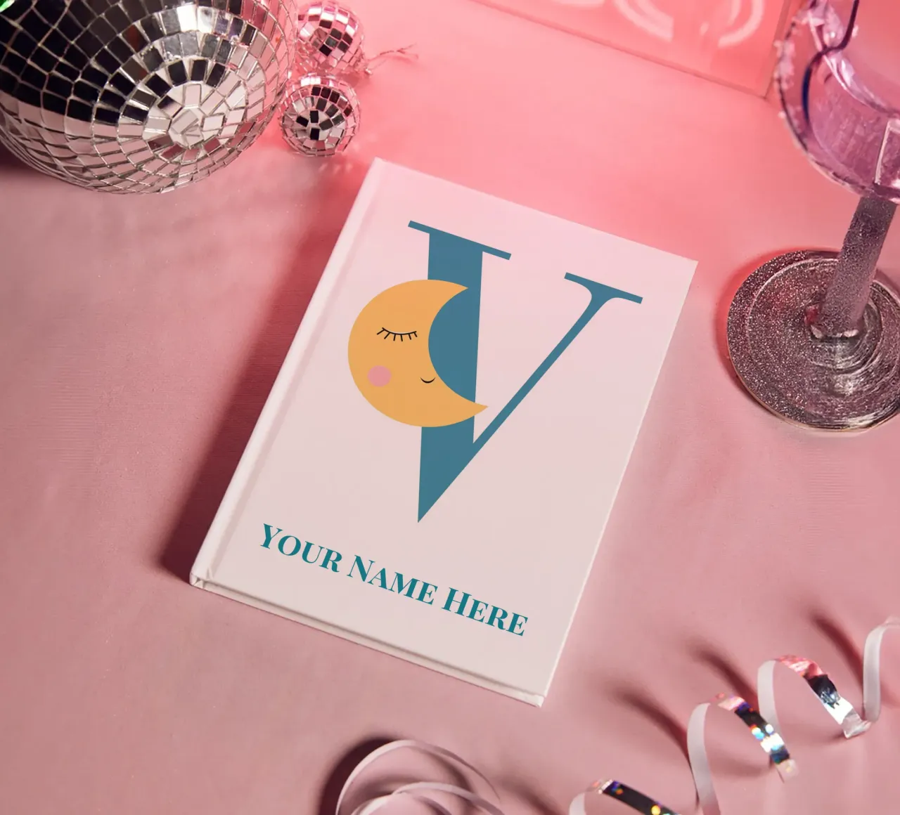 Letter V, Personalized Name Print, Personalized initial notebook by The Custom Letter