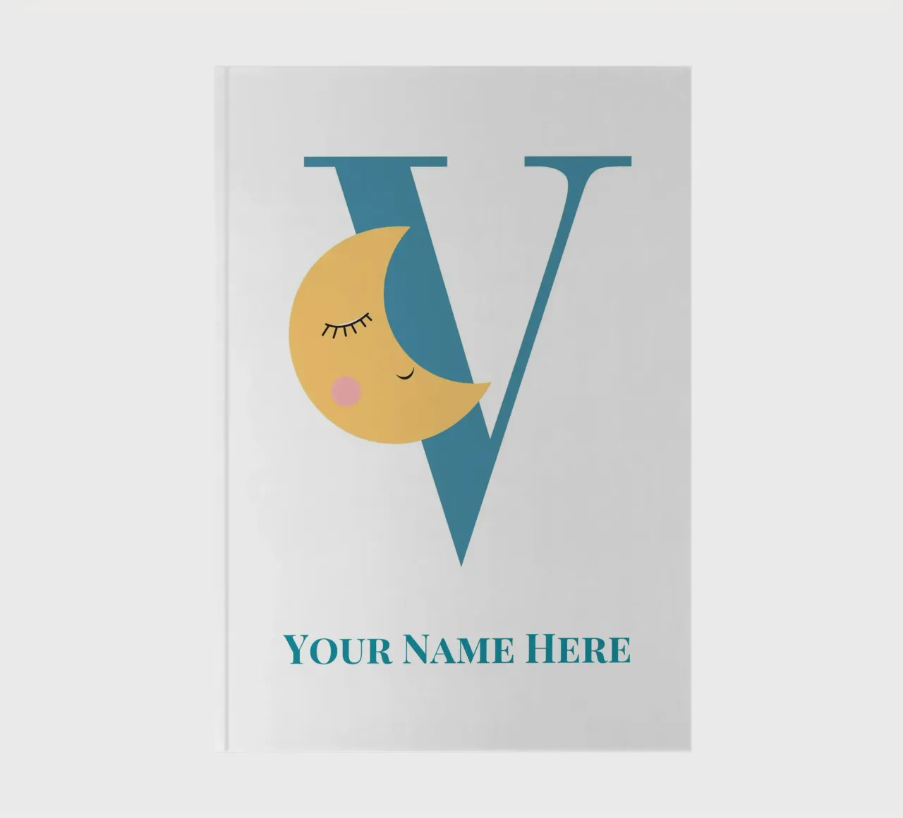 Letter V, Personalized Name Print, Personalized initial notebook by The Custom Letter