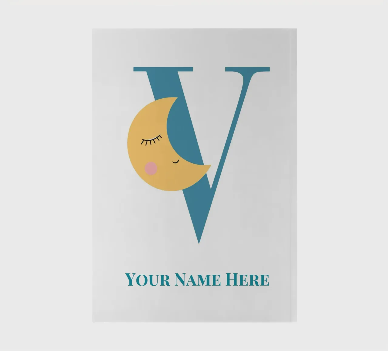 Letter V, Personalized Name Print, Personalized initial notebook by The Custom Letter