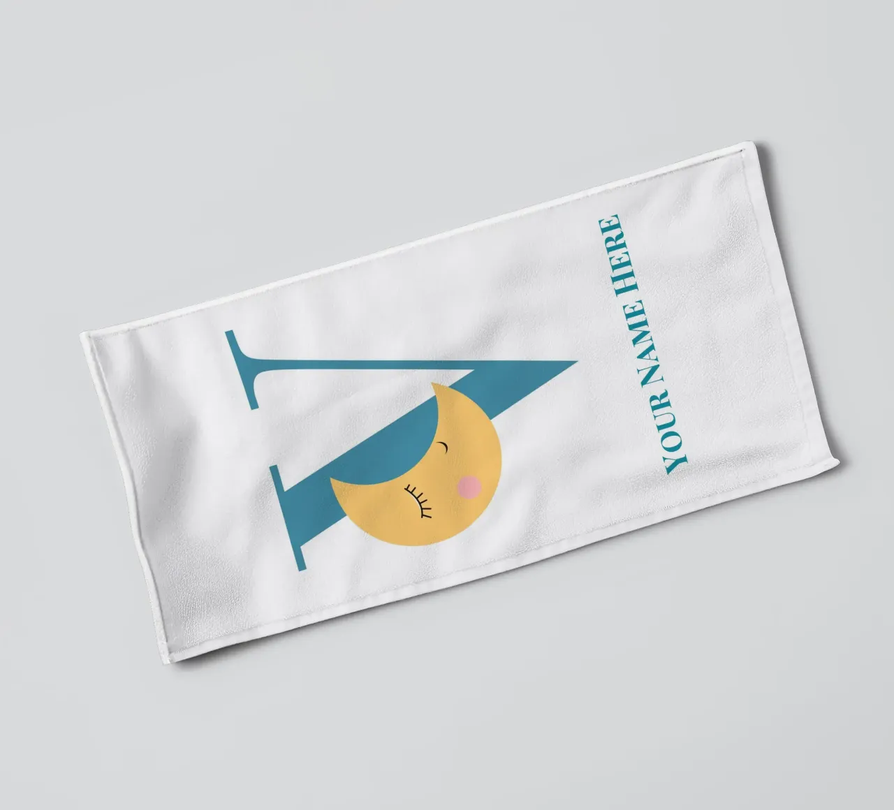 Letter V, Personalized Name Print, Personalized initial towel by The Custom Letter