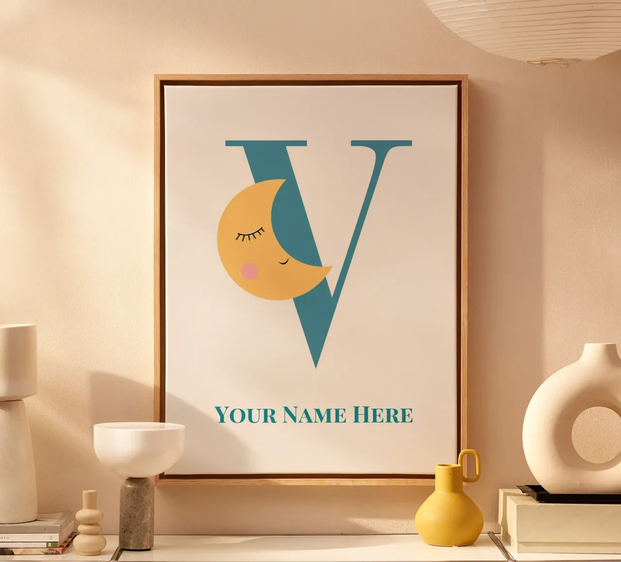 Letter V, Personalized Name Print, Personalized initial canvas by The Custom Letter