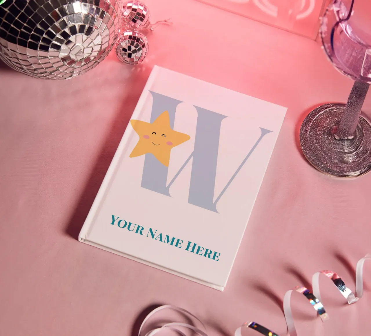 Letter W, Personalized Name Print, Personalized initial notebook by The Custom Letter