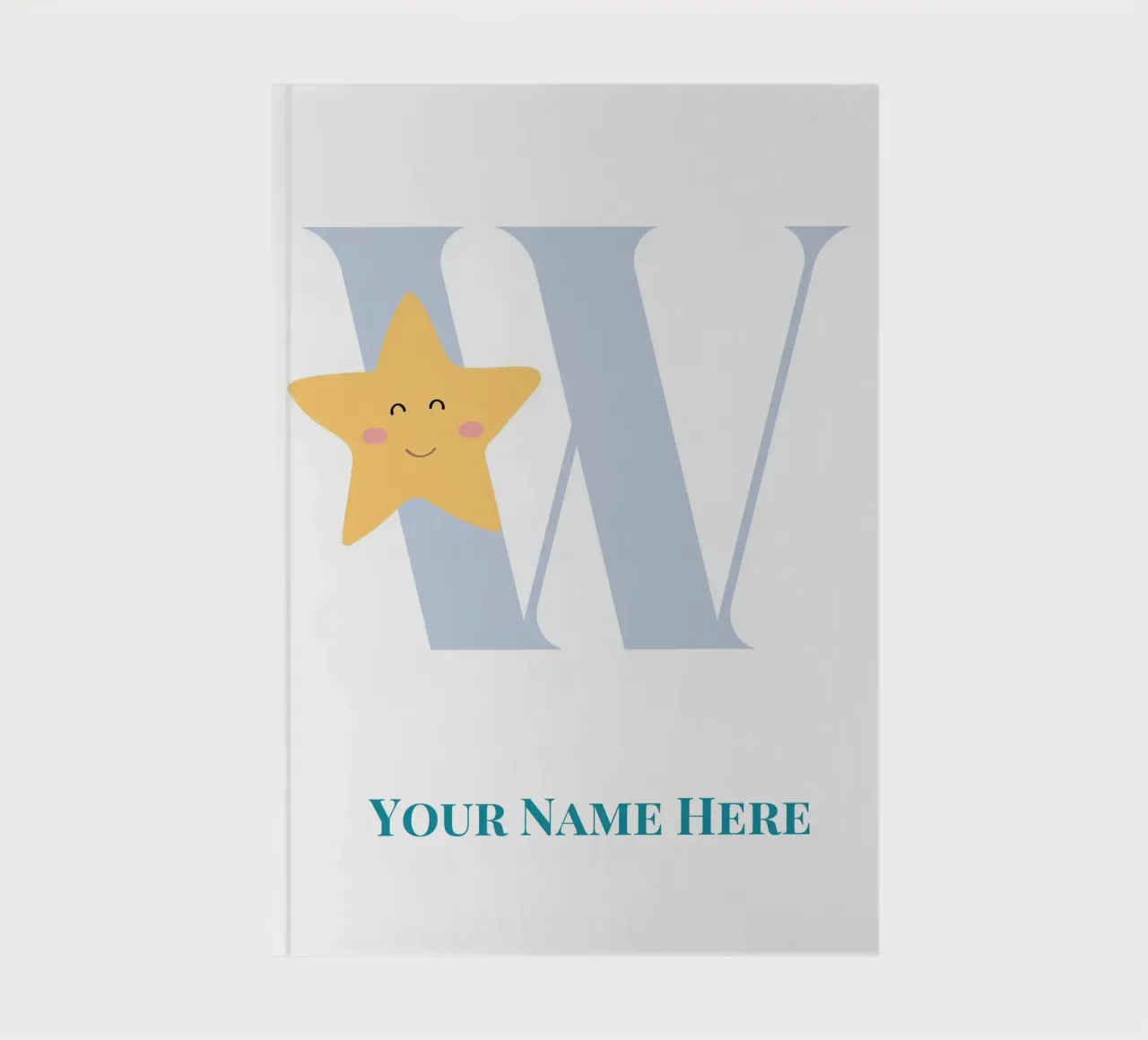 Letter W, Personalized Name Print, Personalized initial notebook by The Custom Letter