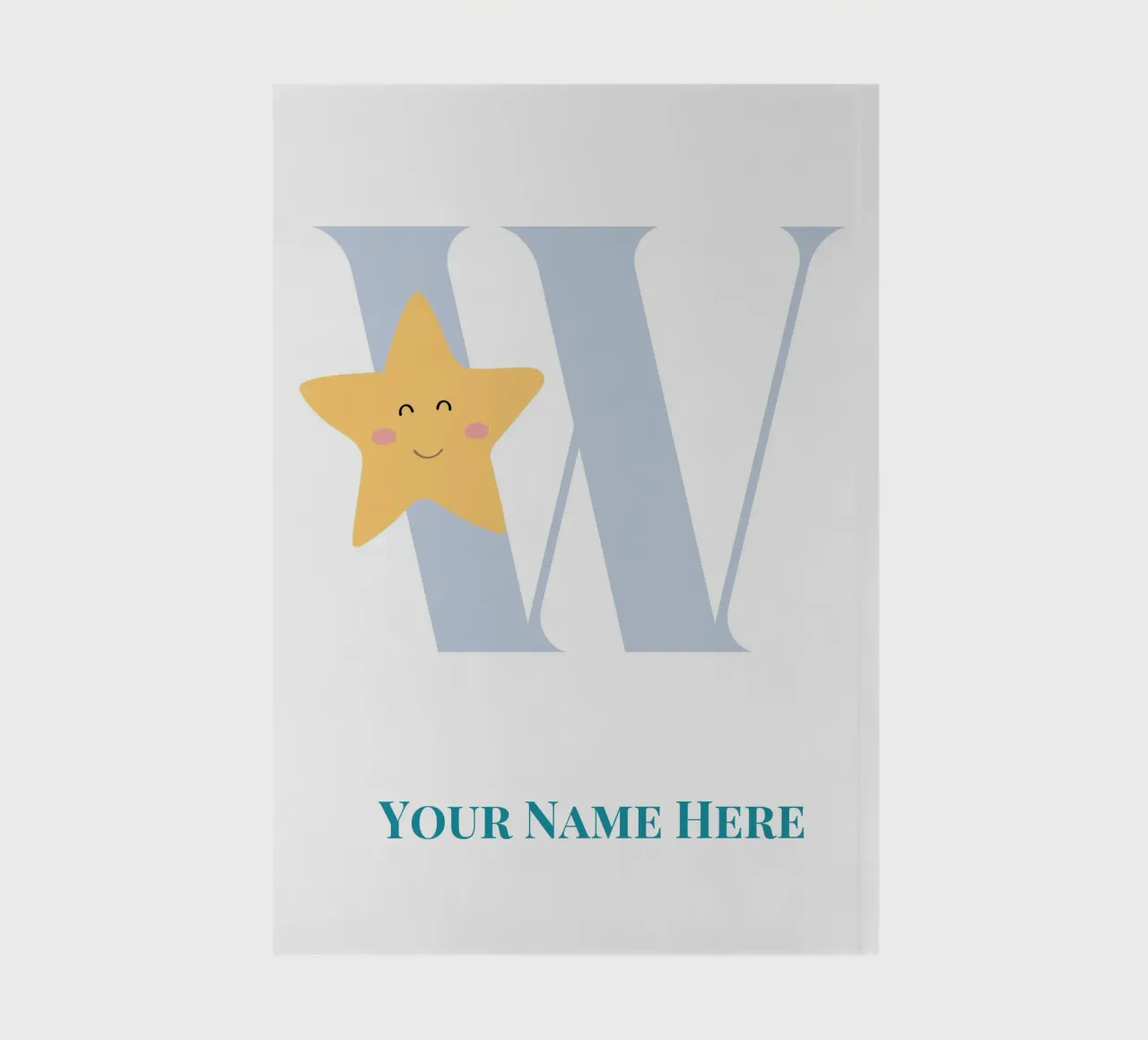 Letter W, Personalized Name Print, Personalized initial notebook by The Custom Letter