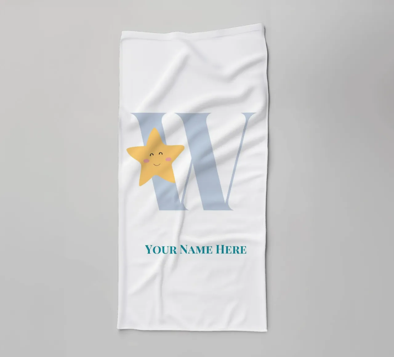 Letter W, Personalized Name Print, Personalized initial towel by The Custom Letter