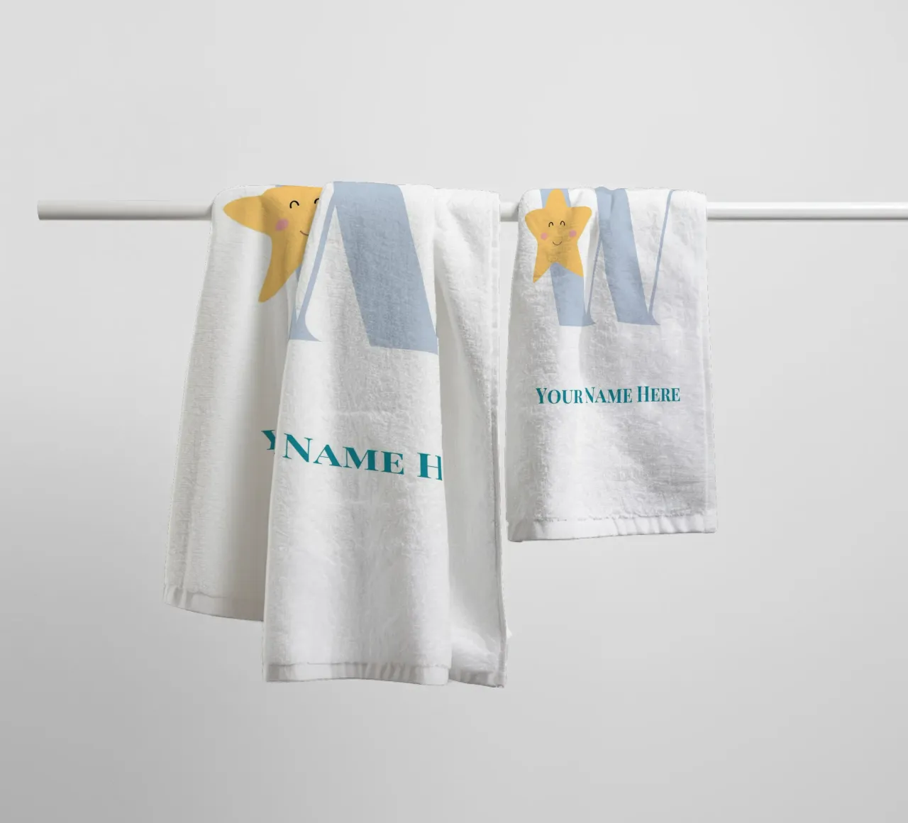 Letter W, Personalized Name Print, Personalized initial towel by The Custom Letter