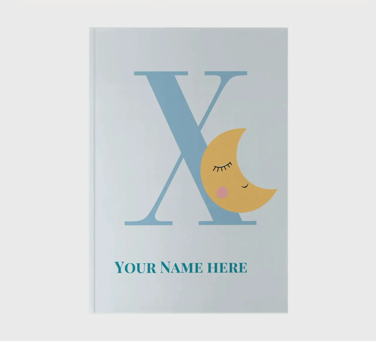 Letter X, Personalized Name Print, Personalized initial notebook by The Custom Letter