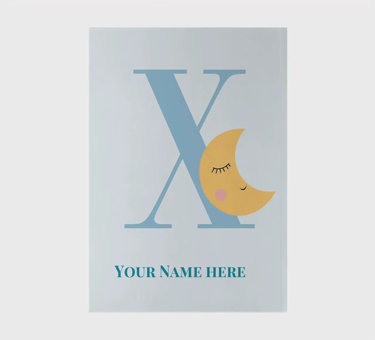 Letter X, Personalized Name Print, Personalized initial notebook by The Custom Letter