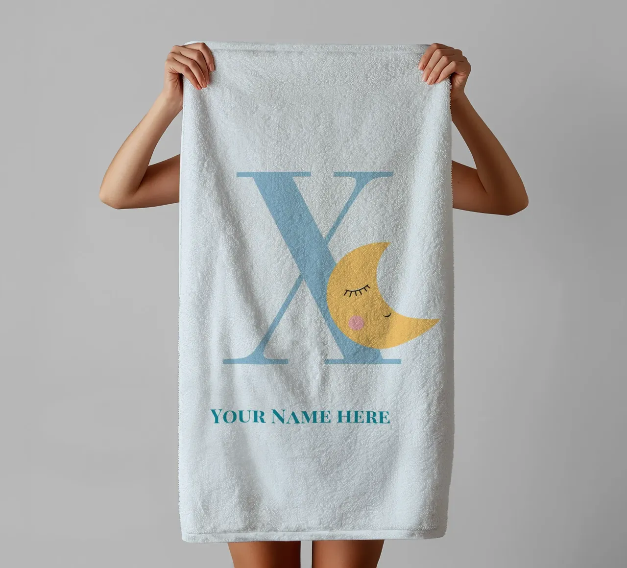 Letter X, Personalized Name Print, Personalized initial towel by The Custom Letter