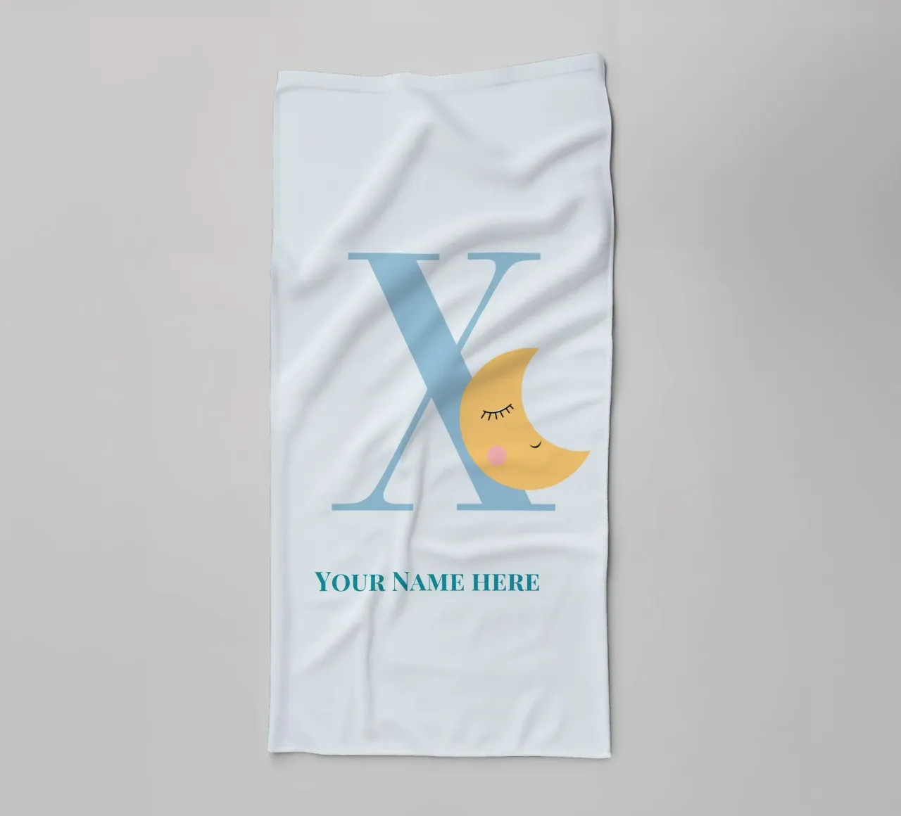 Letter X, Personalized Name Print, Personalized initial towel by The Custom Letter