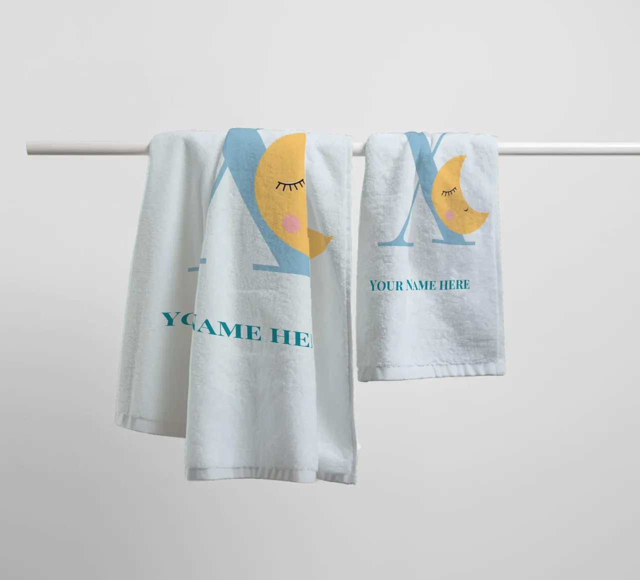 Letter X, Personalized Name Print, Personalized initial towel by The Custom Letter