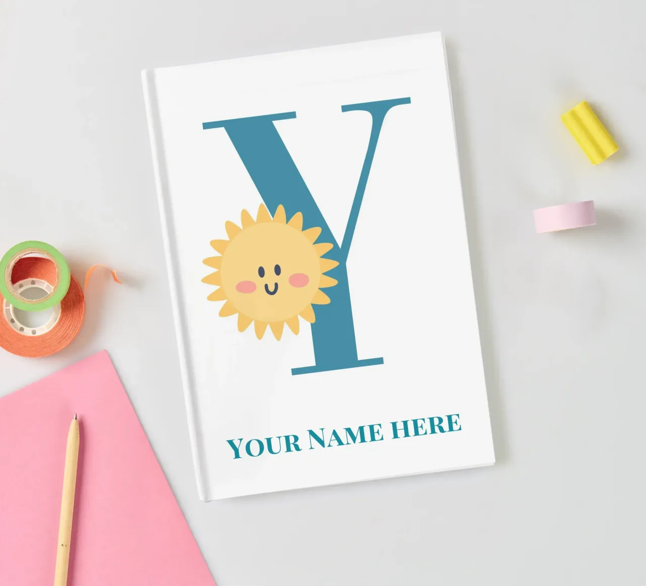 Letter Y, Personalized Name Print, Personalized initial notebook by The Custom Letter