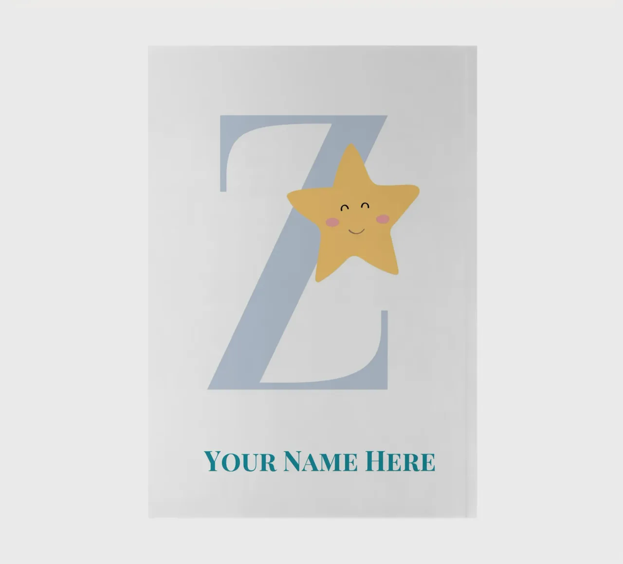 Letter Z, Personalized Name Print, Personalized initial notebook by The Custom Letter