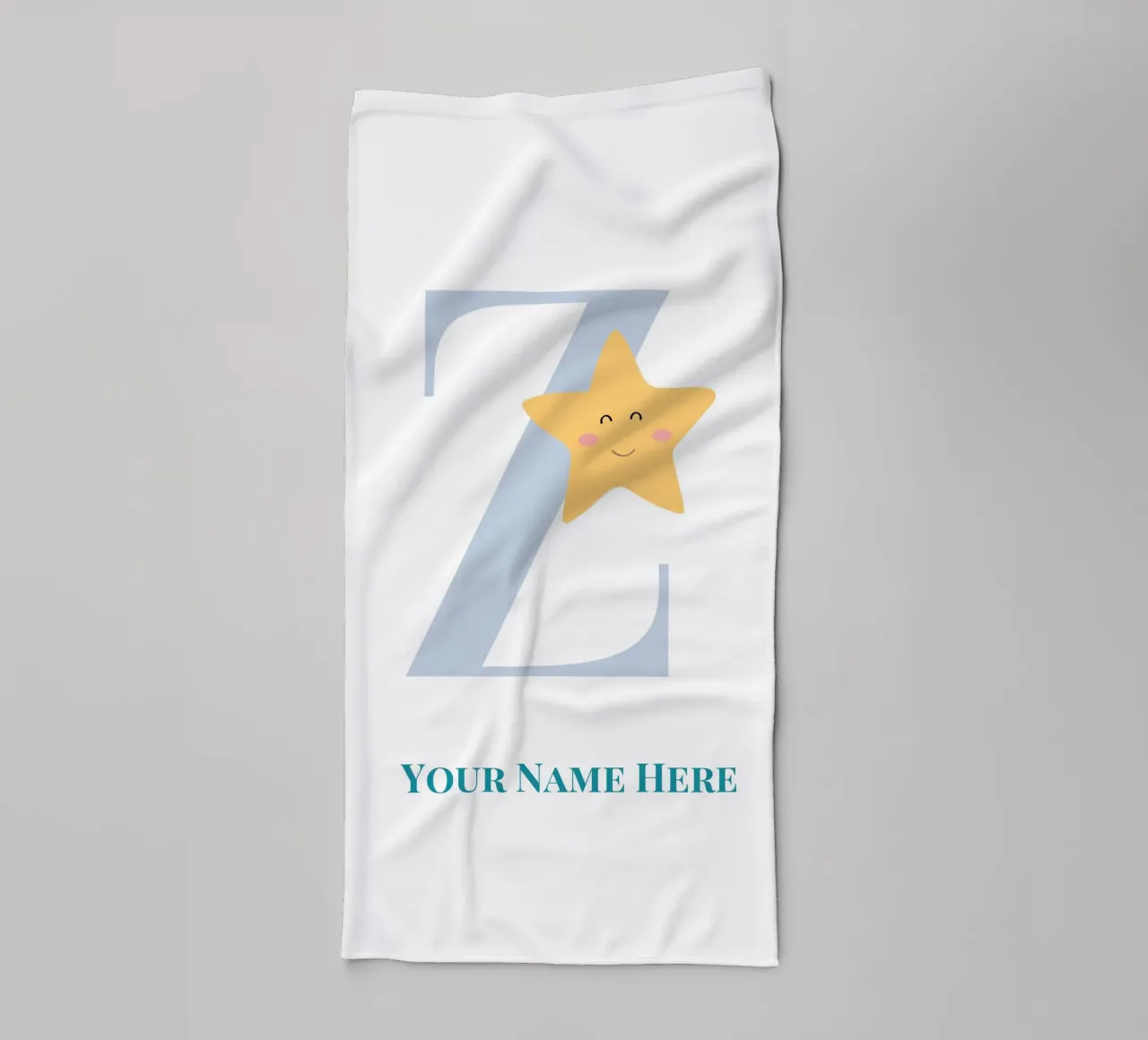 Letter Z, Personalized Name Print, Personalized initial towel by The Custom Letter