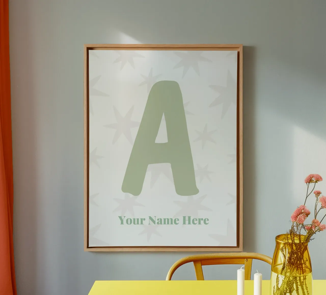Letter A, Personalized Name Print, Personalized initial canvas by The Custom Letter