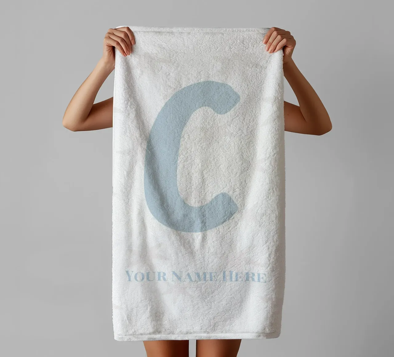 Letter C, Personalized Name Print, Personalized initial towel by The Custom Letter