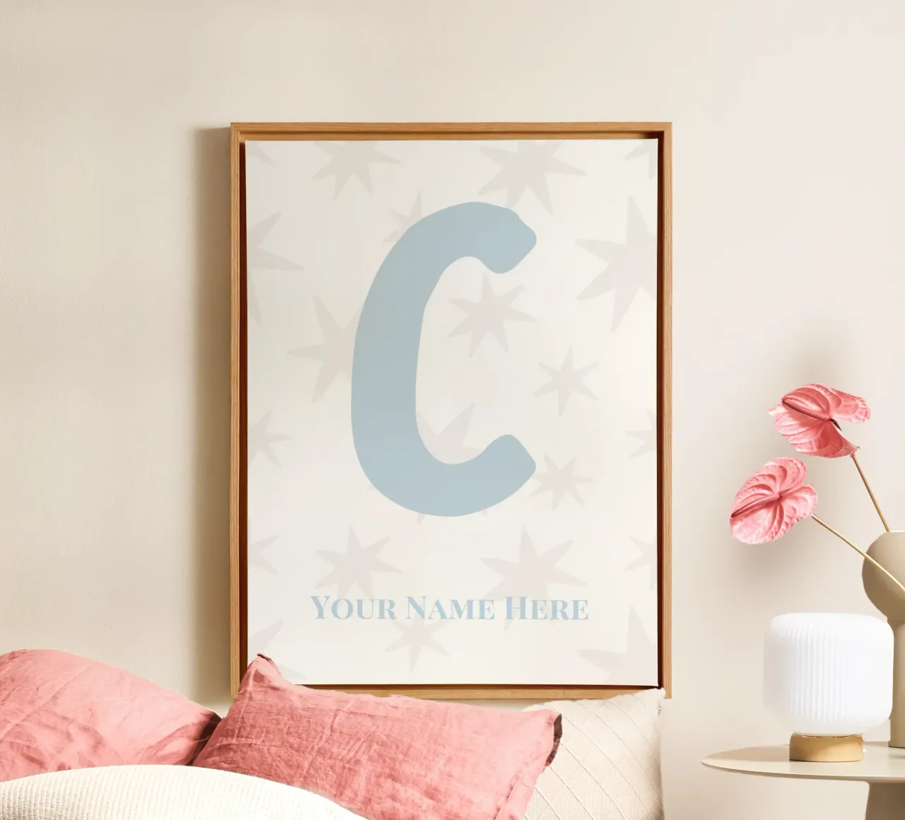 Letter C, Personalized Name Print, Personalized initial canvas by The Custom Letter