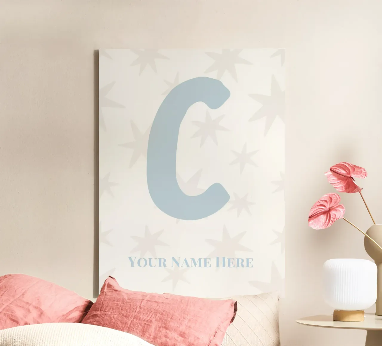 Letter C, Personalized Name Print, Personalized initial canvas by The Custom Letter