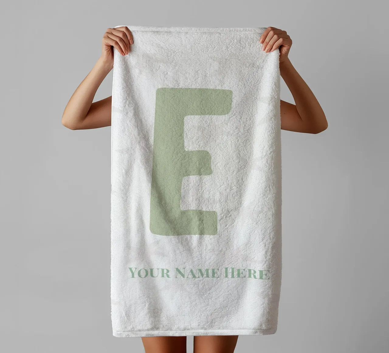 Letter E, Personalized Name Print, Personalized initial towel by The Custom Letter