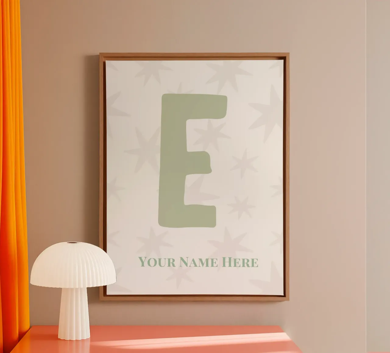 Letter E, Personalized Name Print, Personalized initial canvas by The Custom Letter