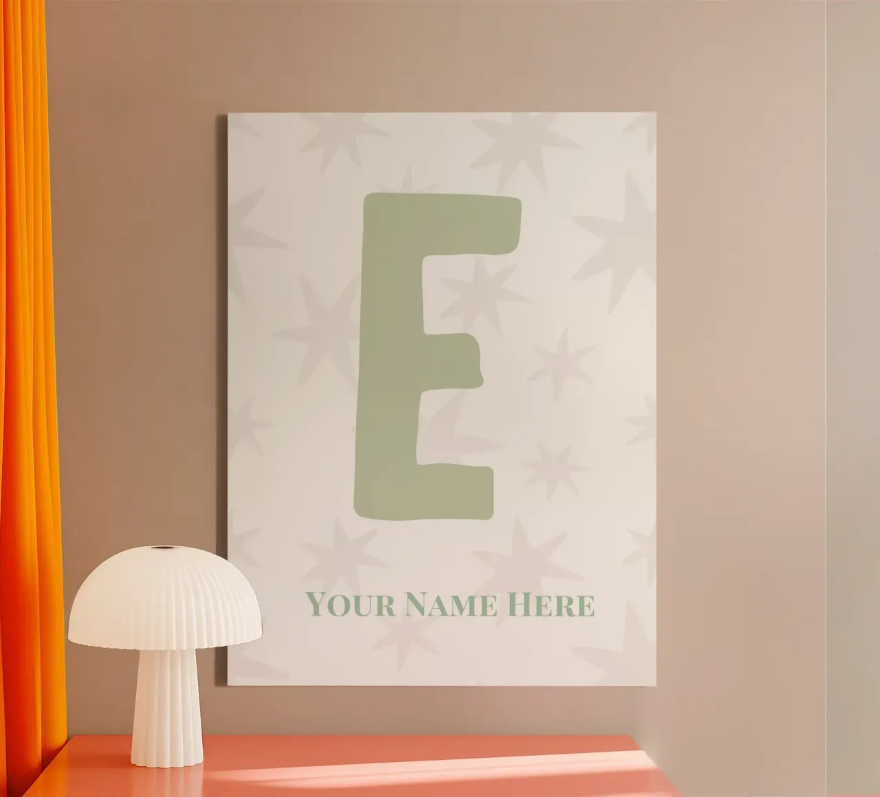 Letter E, Personalized Name Print, Personalized initial canvas by The Custom Letter