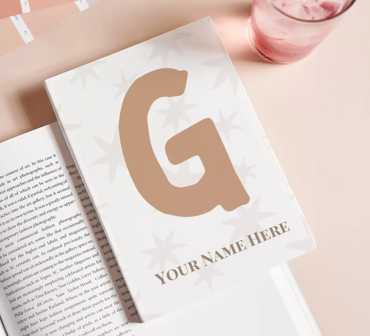 Letter G, Personalized Name Print, Personalized initial notebook by The Custom Letter