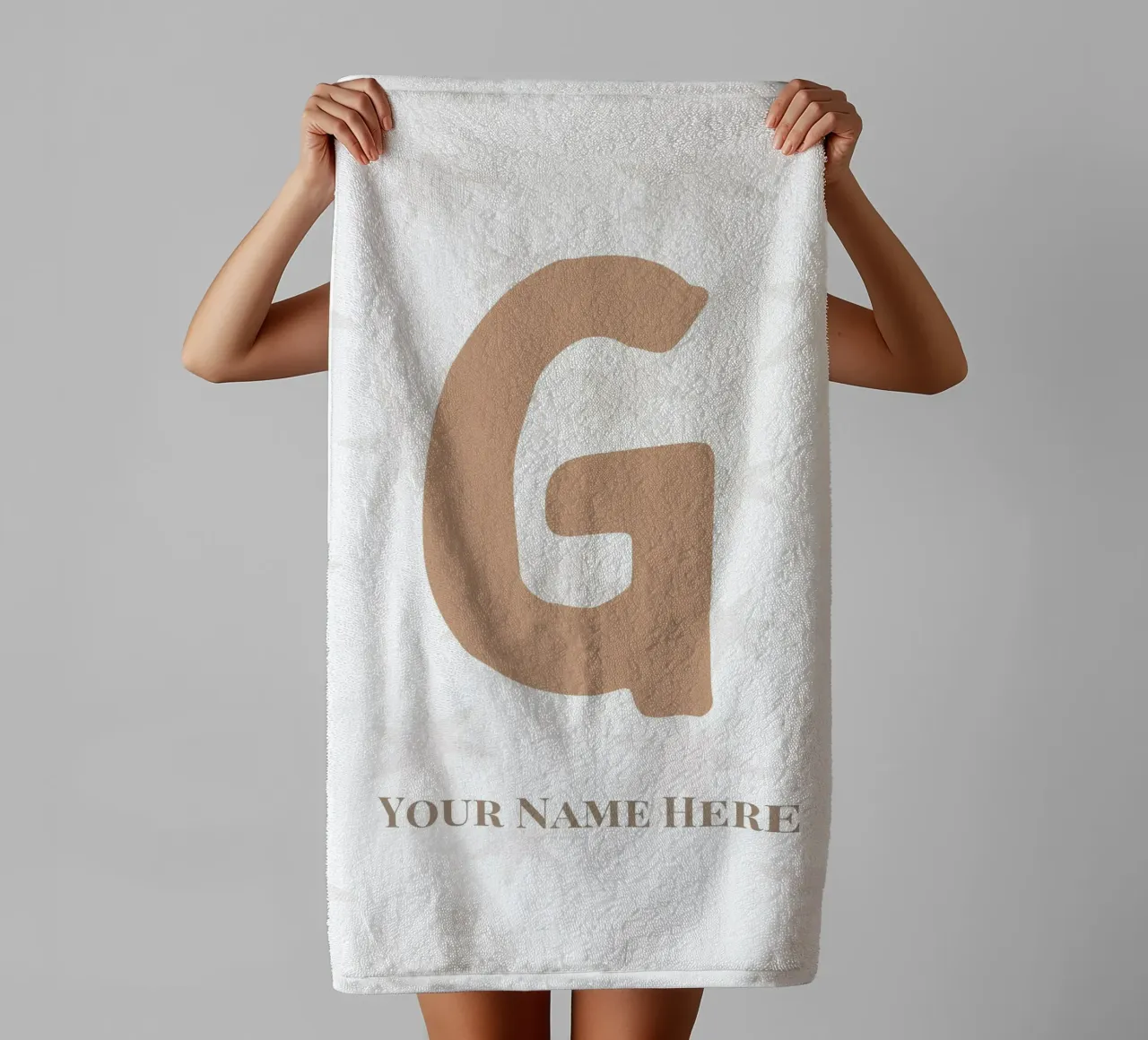 Letter G, Personalized Name Print, Personalized initial towel by The Custom Letter