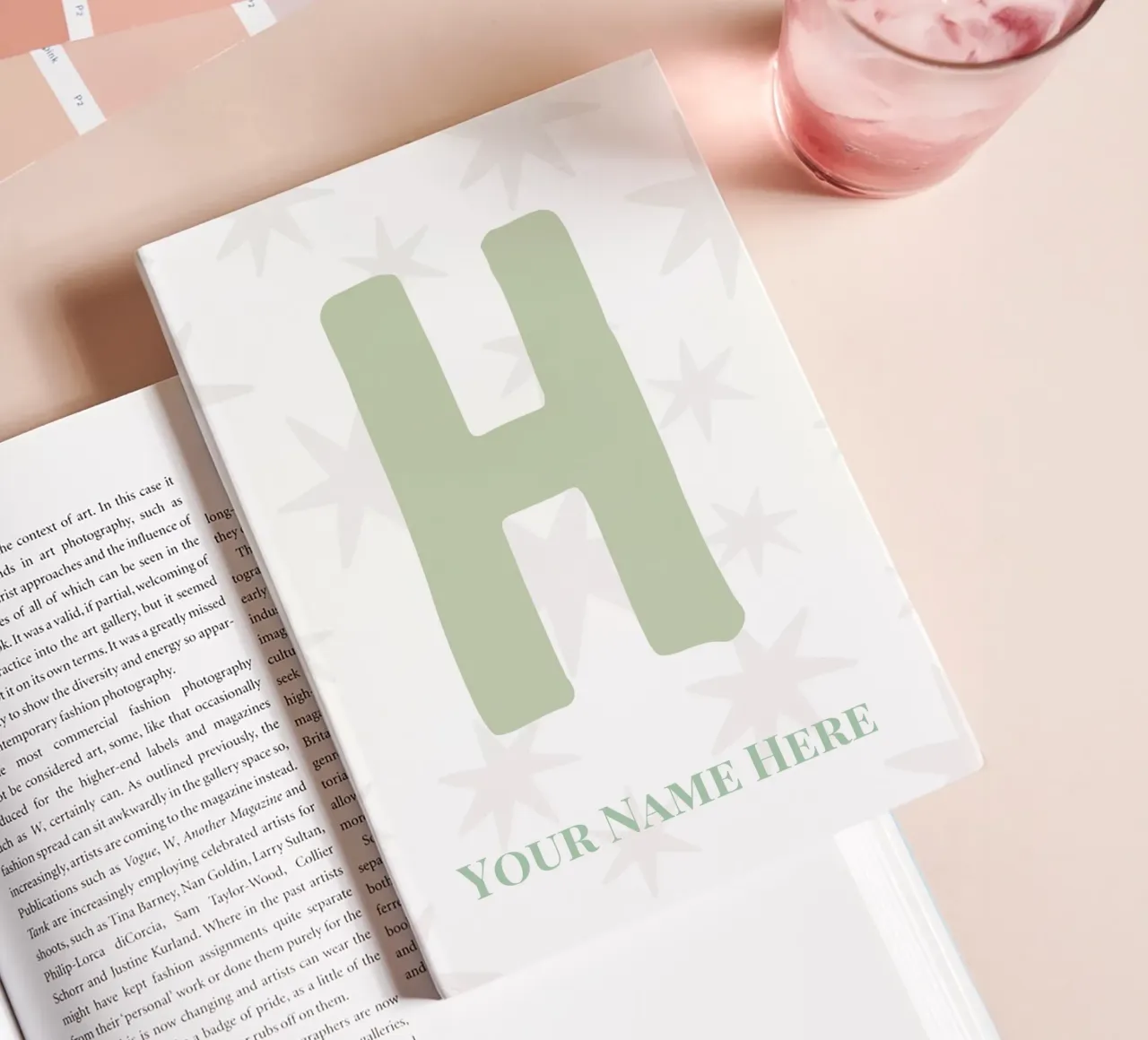 Letter H, Personalized Name Print, Personalized initial notebook by The Custom Letter