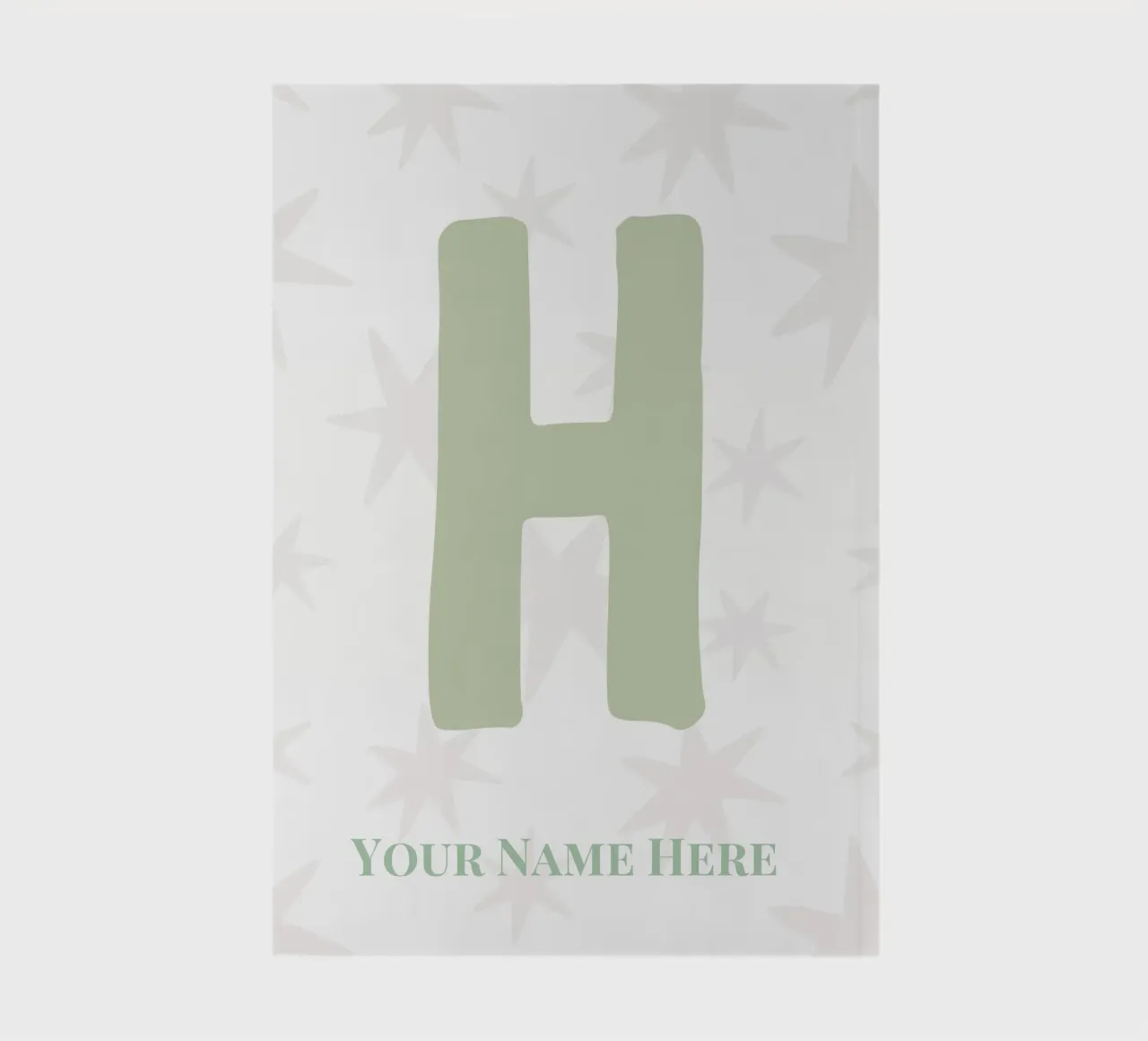 Letter H, Personalized Name Print, Personalized initial notebook by The Custom Letter