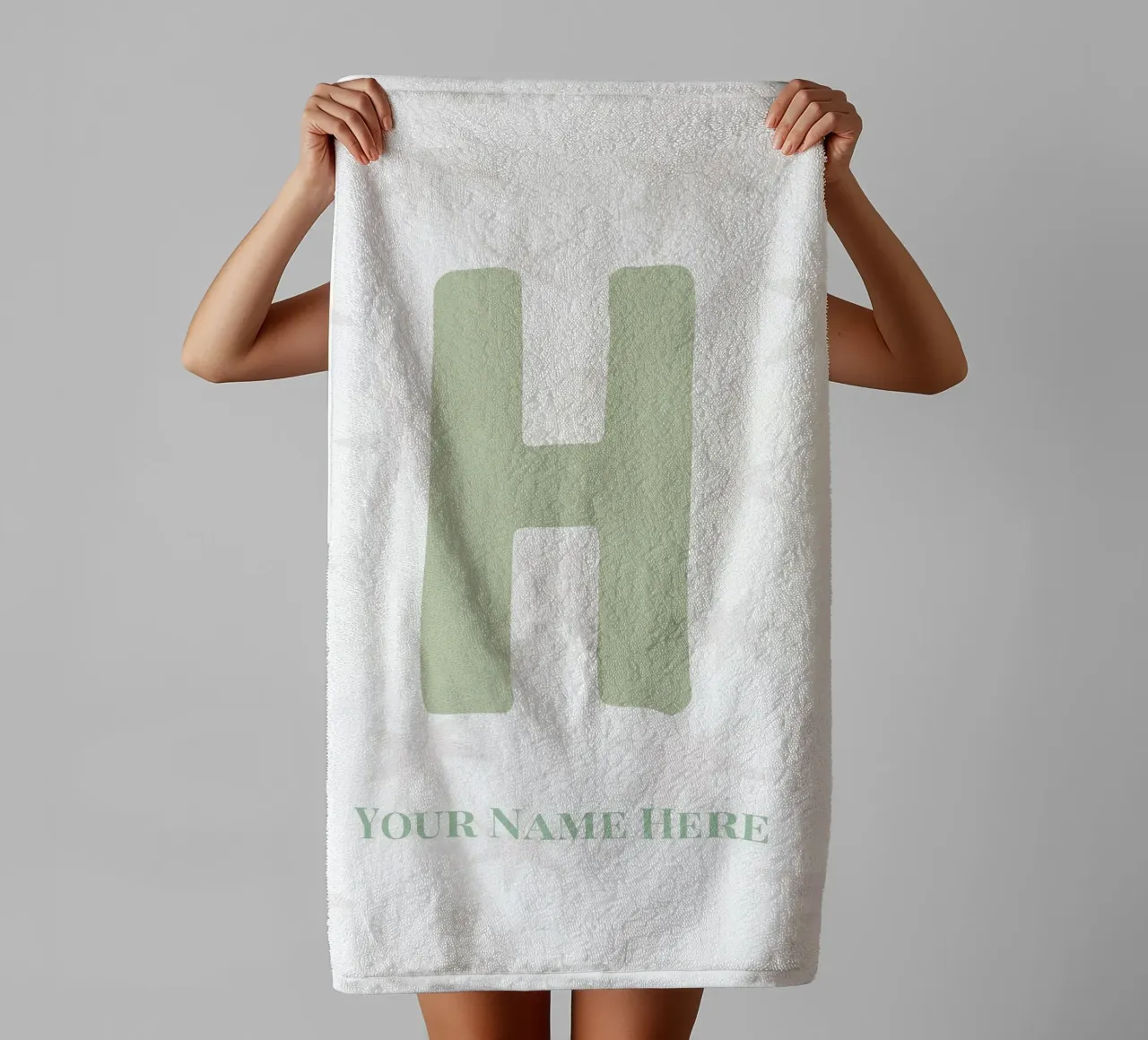 Letter H, Personalized Name Print, Personalized initial towel by The Custom Letter
