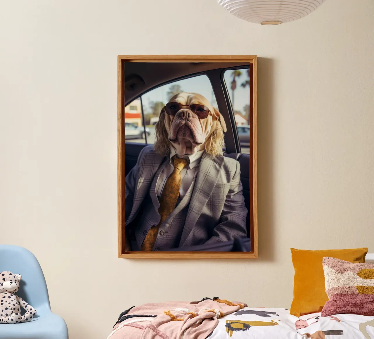 Jake tela con Cornice a cassetta da Affiches Chien Originales – Dogland