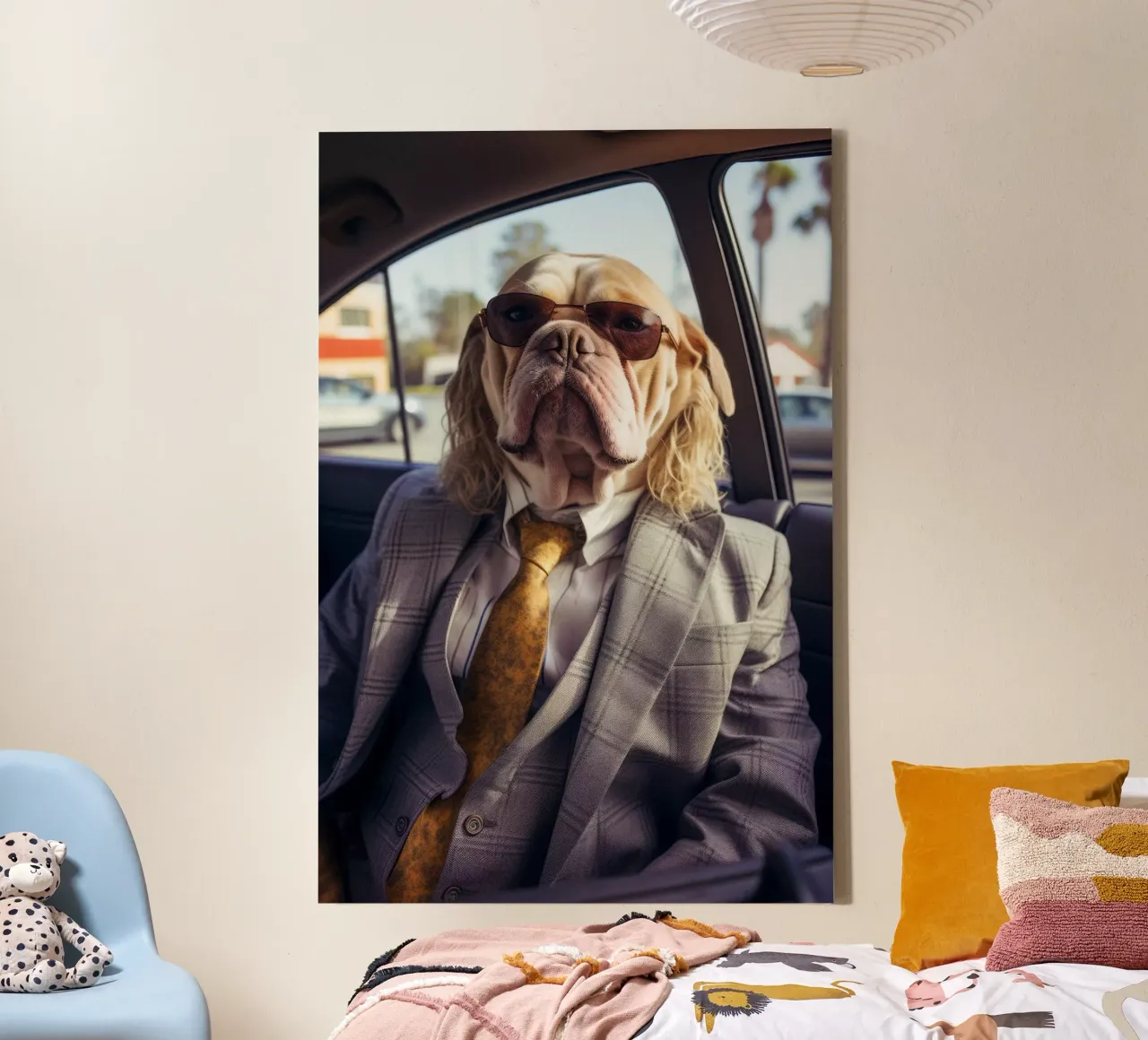 Jake tela con Cornice a cassetta da Affiches Chien Originales – Dogland