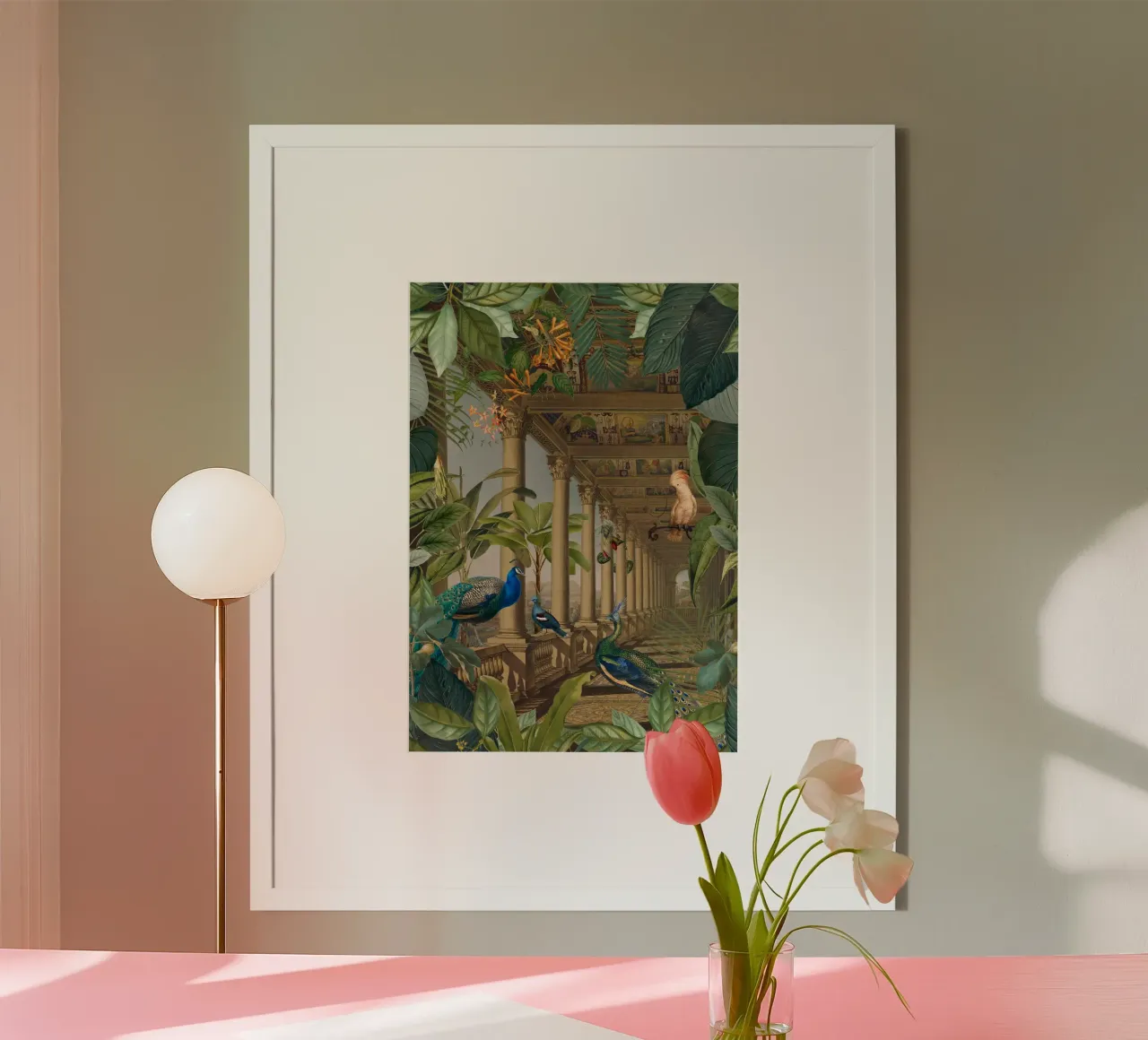Luogo perduto Palazzo della giungla Regno dei pavoni poster da Andrea Haase Vintage World