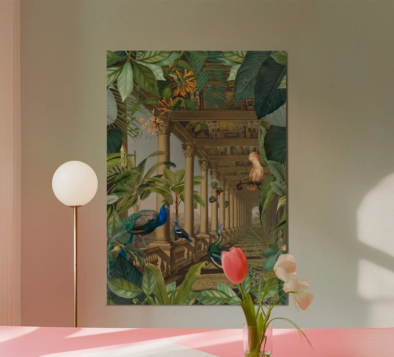 Luogo perduto Palazzo della giungla Regno dei pavoni poster da Andrea Haase Vintage World