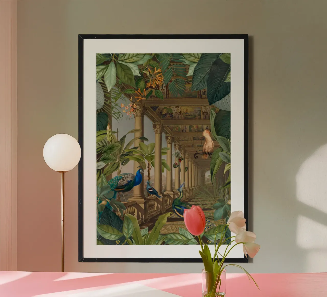 Luogo perduto Palazzo della giungla Regno dei pavoni poster da Andrea Haase Vintage World