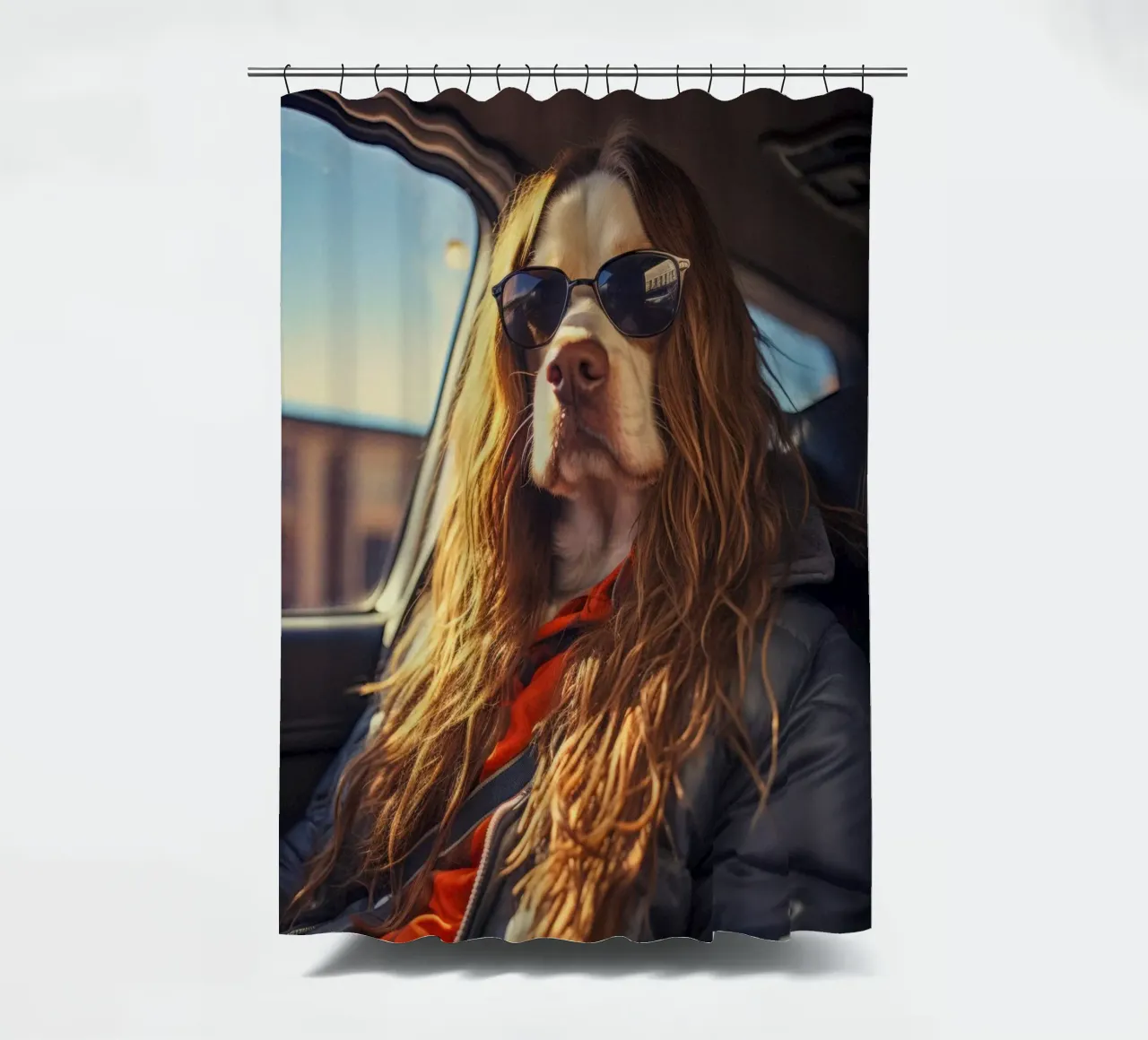 Max Duschvorhang von Affiches Chien Originales – Dogland