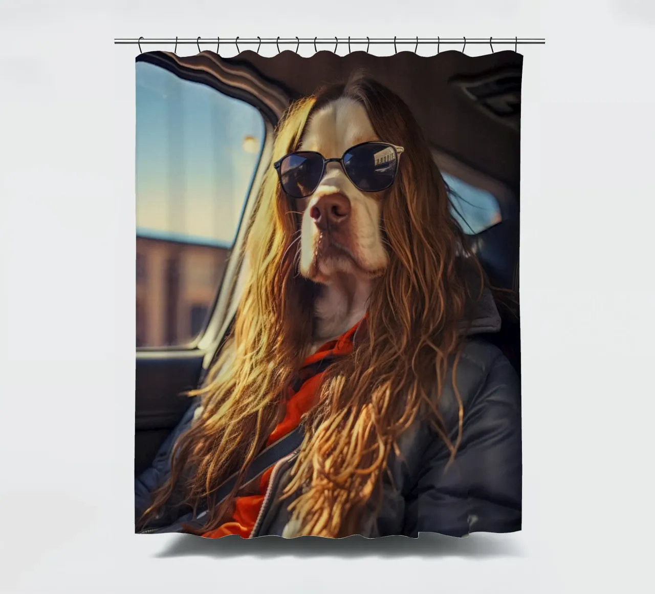 Max douchegordijn van Affiches Chien Originales – Dogland