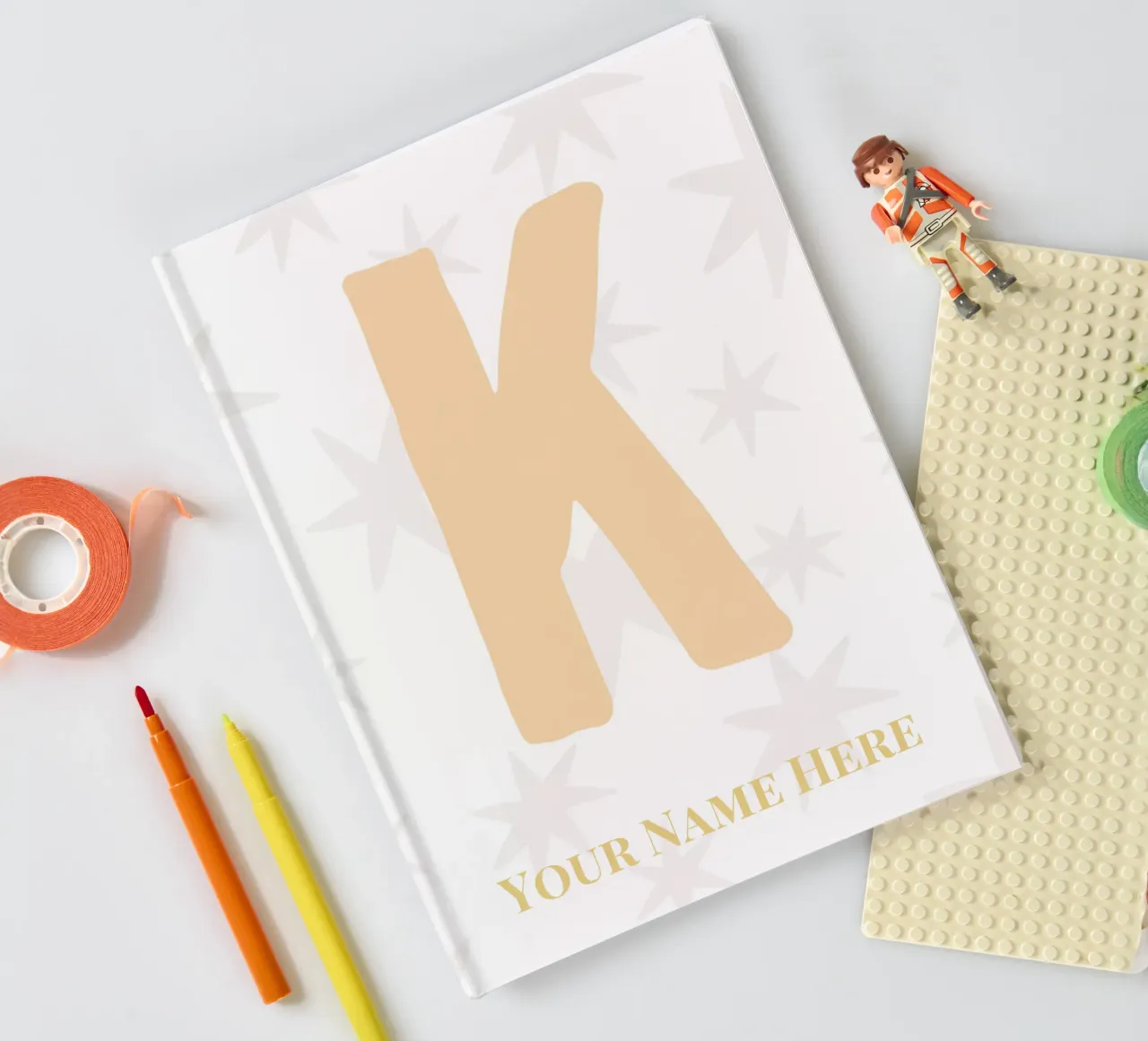 Letter K, Personalized Name Print, Personalized initial notebook by The Custom Letter