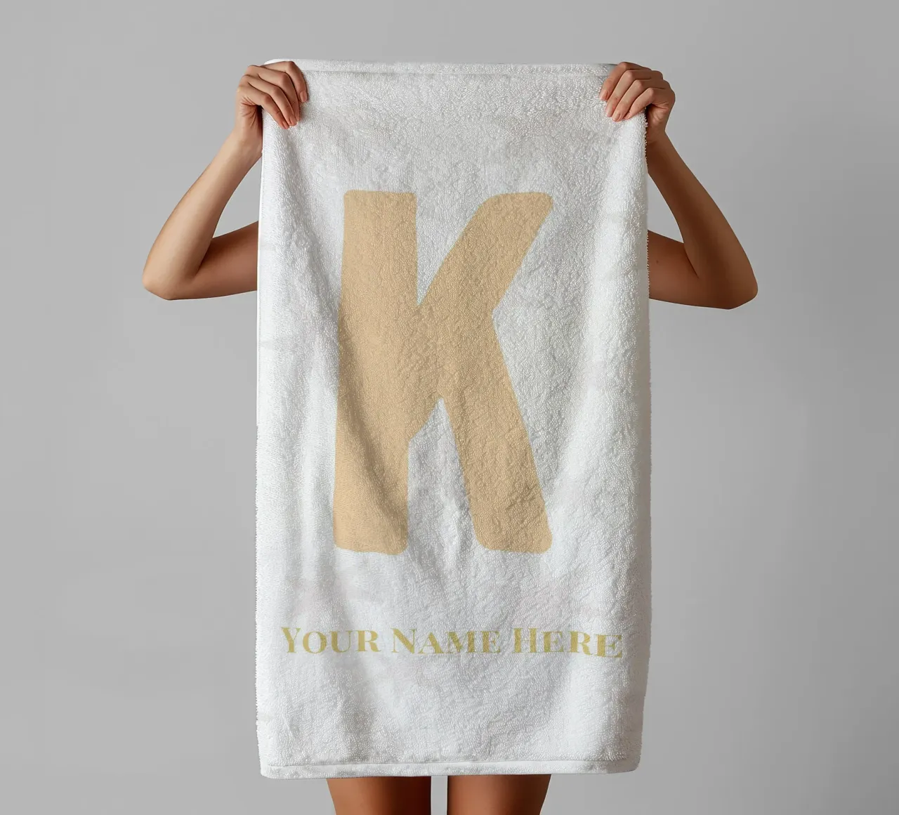 Letter K, Personalized Name Print, Personalized initial towel by The Custom Letter