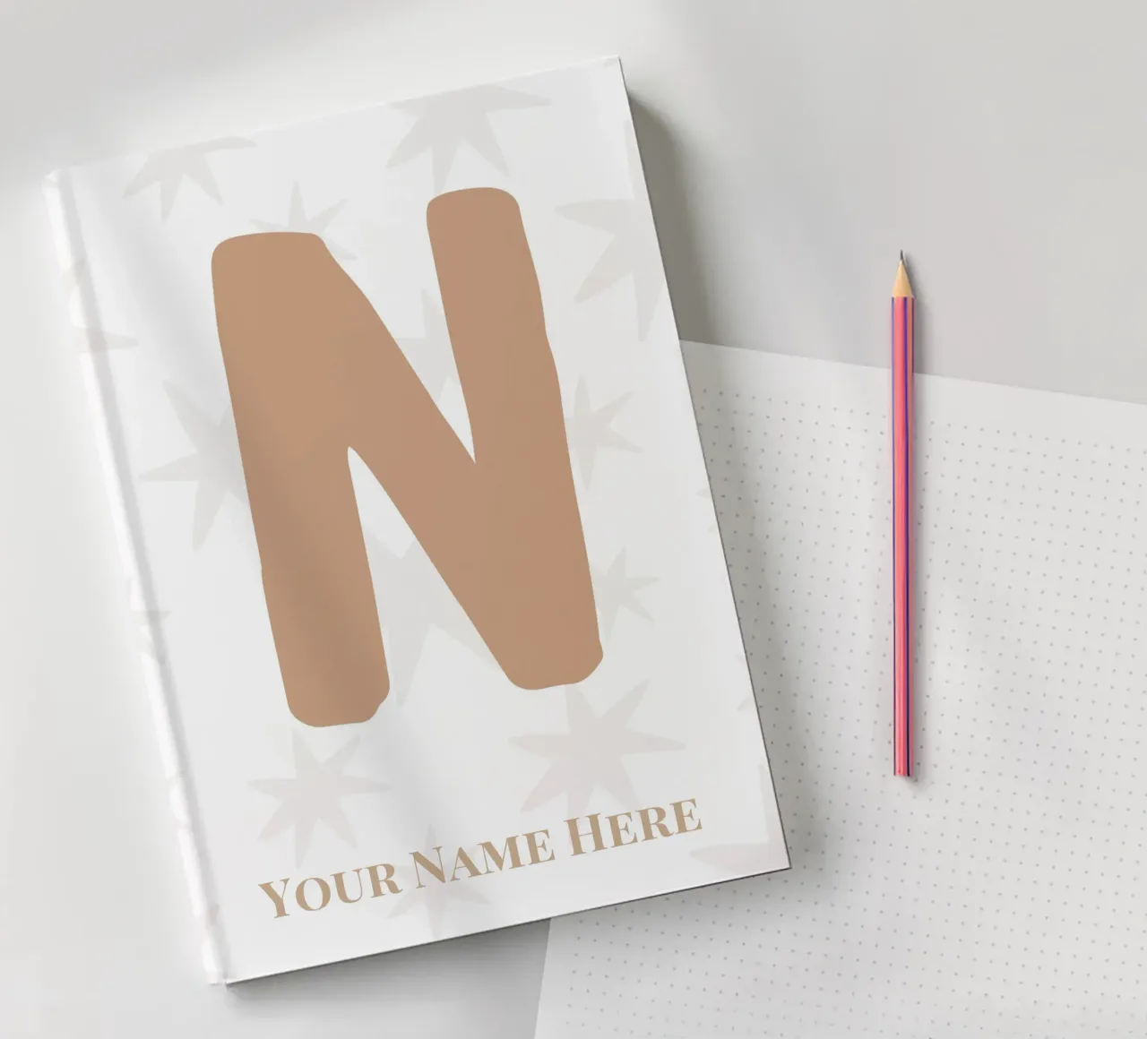 Letter N, Personalized Name Print, Personalized initial notebook by The Custom Letter
