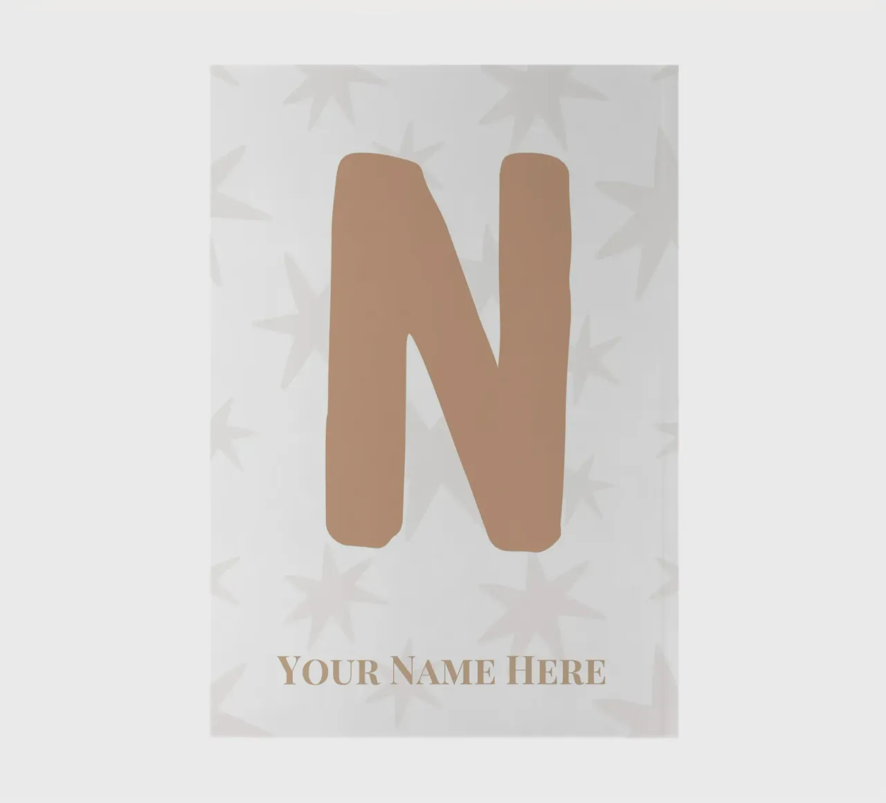 Letter N, Personalized Name Print, Personalized initial notebook by The Custom Letter