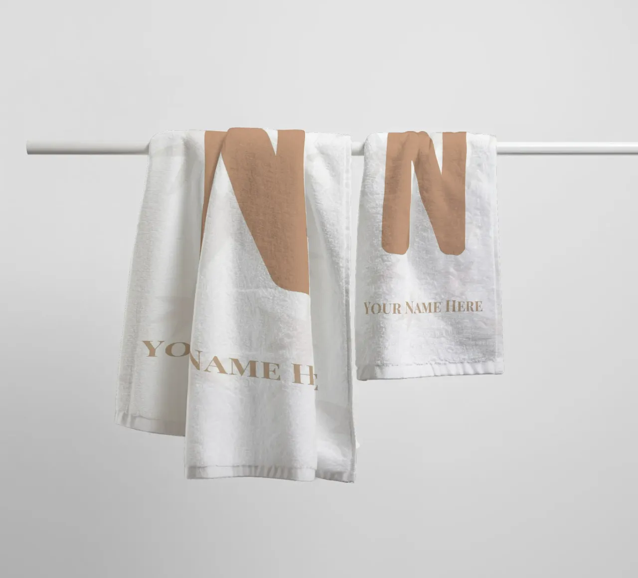 Letter N, Personalized Name Print, Personalized initial towel by The Custom Letter